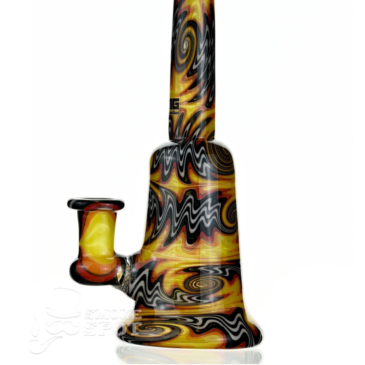 Artisan crafted 2 Kind Orange White Black Wigwag Glass Rig by SSV