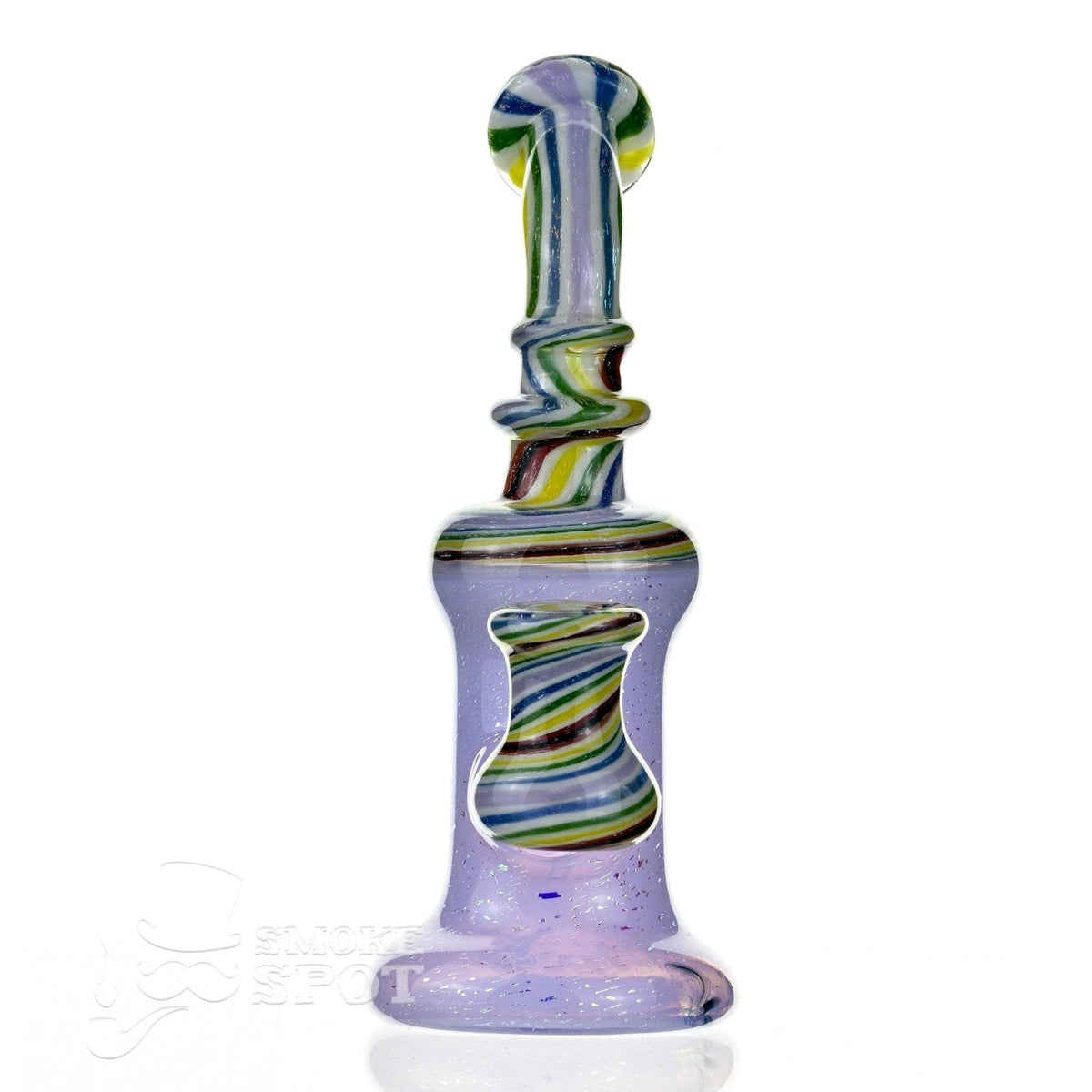 Side view of 2 Kind Rig Purple waterpipe with 5.75 inch height