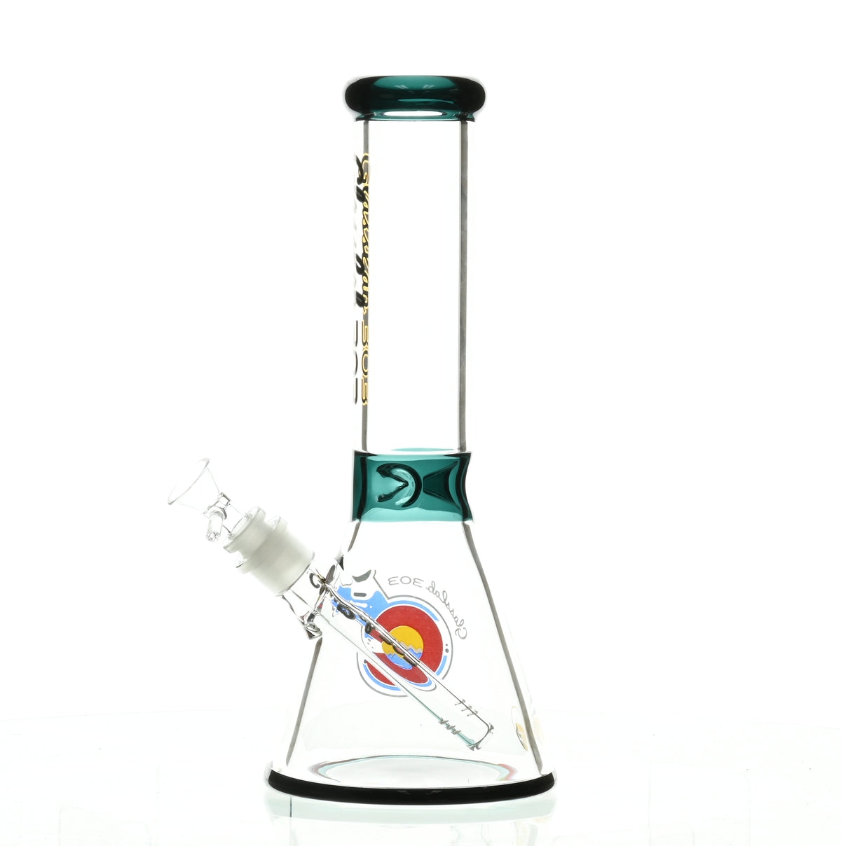 GLASSLAB 303 7MM BEAKER TEAL GREEN ACCENT