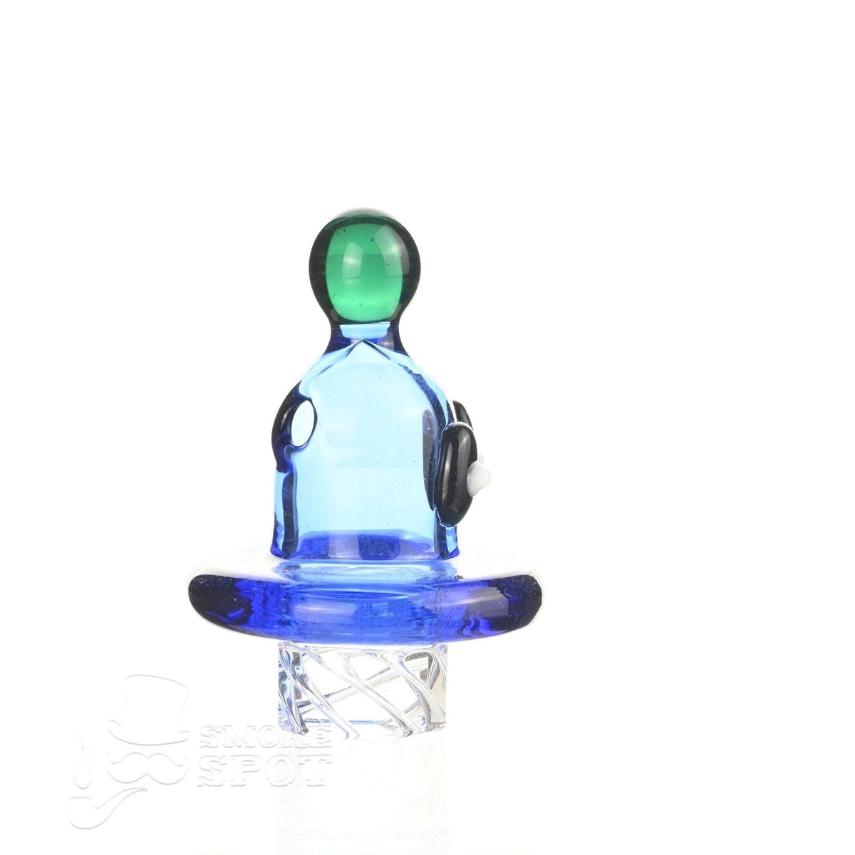 Side view of AFM Alien Spinner Cap Blue - Durable Glass Carb Cap