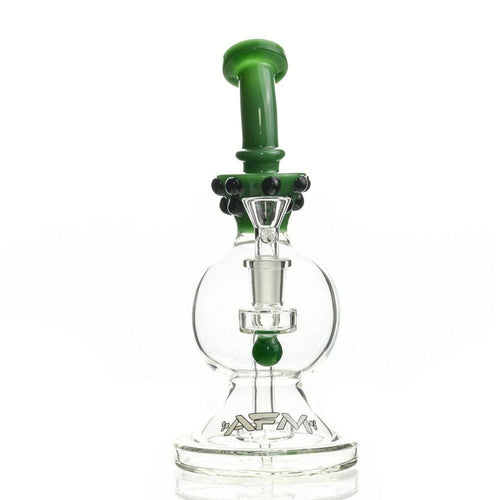 AFM Glass Dom Rig 8 inch black marbel dot Dark Green