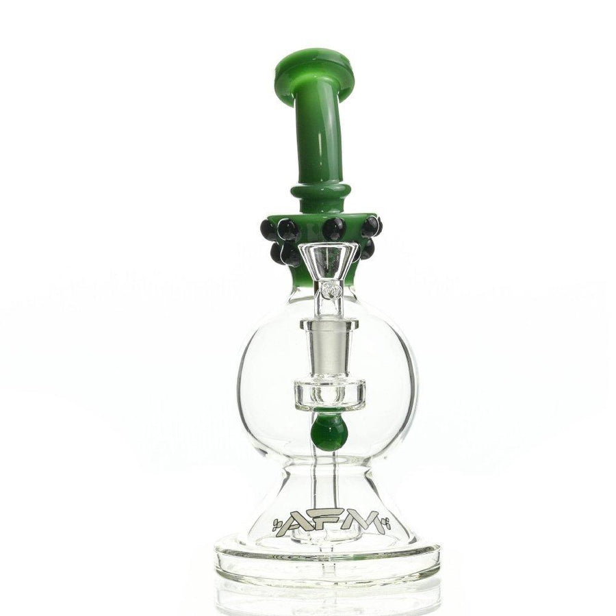 AFM Glass Dom Rig 8 inch black marbel dot Dark Green