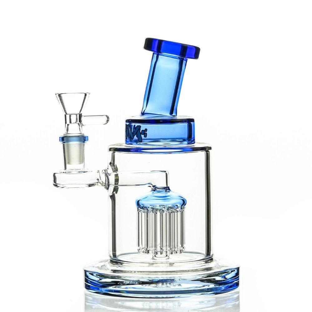 Close-up of 8 arm percolator on AFM Thick Rig 8 Arm Blue