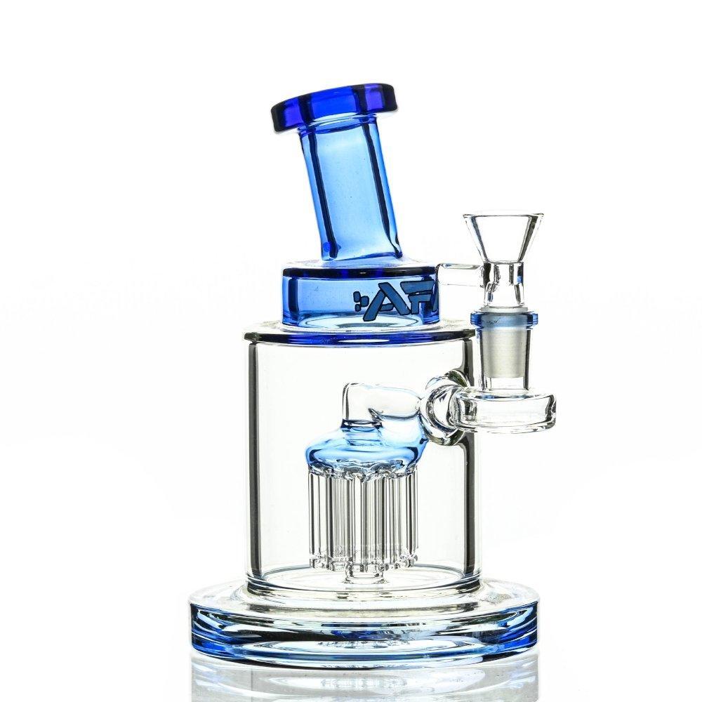 AFM Thick Rig 8 Arm Blue scientific glass waterpipe full view