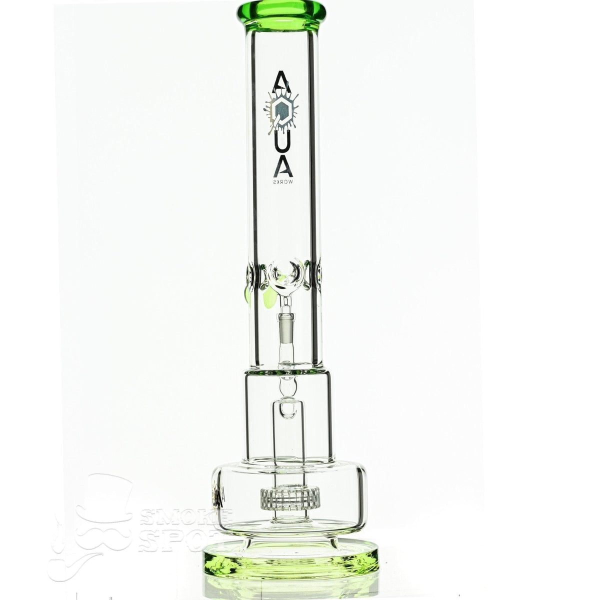 Aqua Glass 7mm 16 inch tube cylinder cake slime green - Smoke Spot Smoke Shop