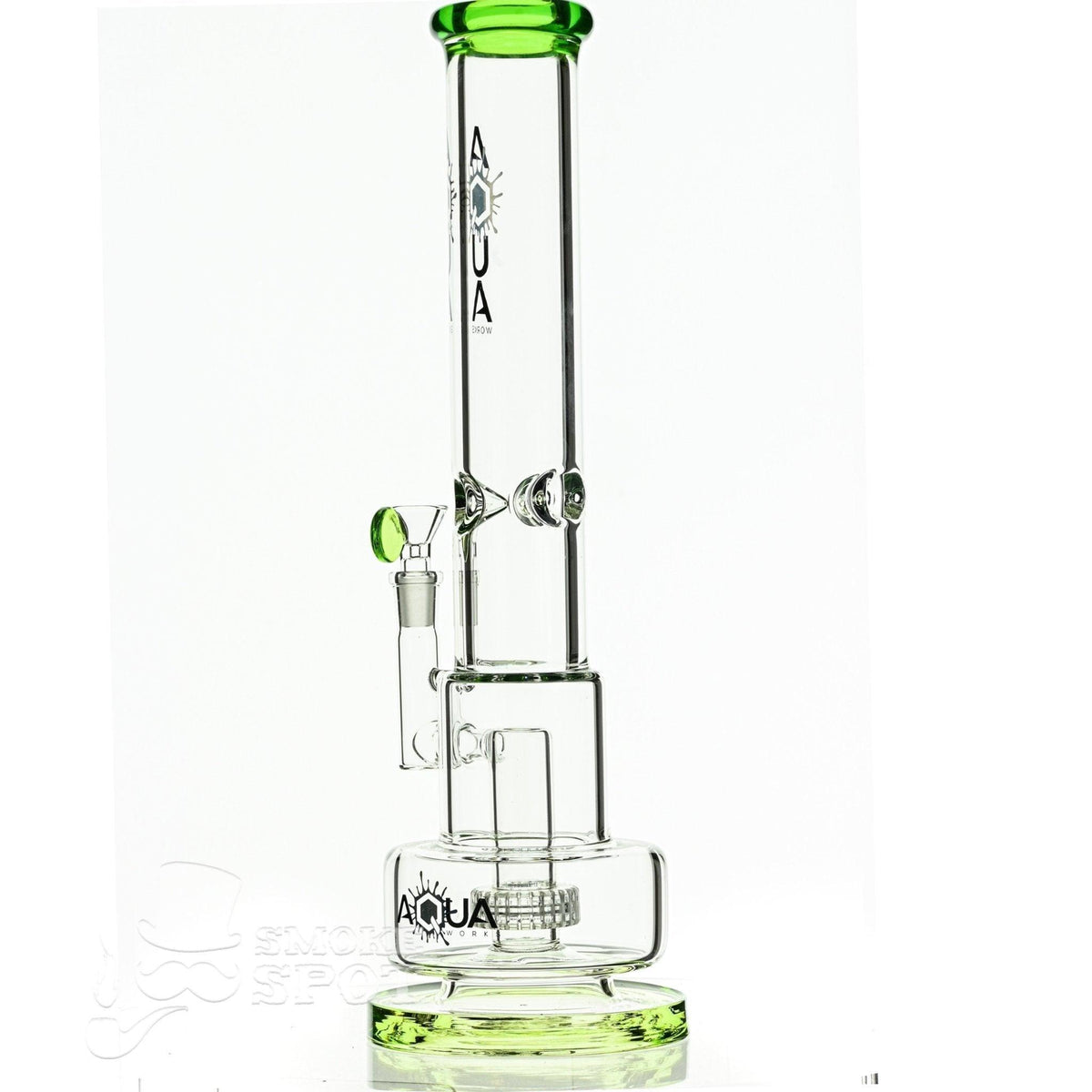 Aqua Glass 7mm 16 inch tube cylinder cake slime green - Smoke Spot Smoke Shop