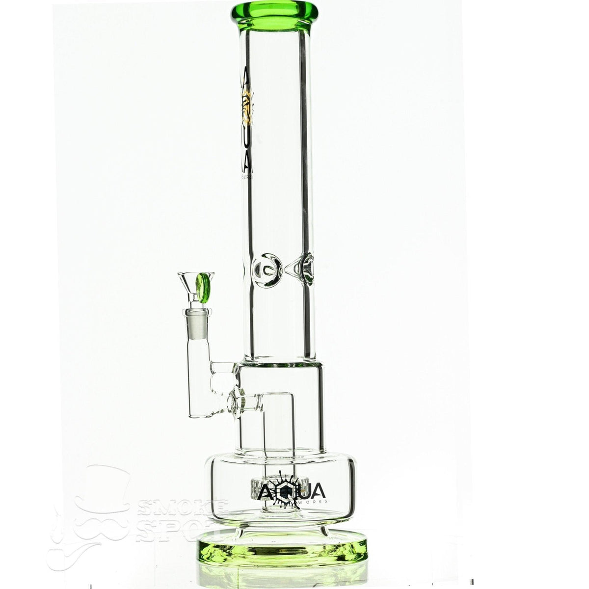Aqua Glass 7mm 16 inch tube cylinder cake slime green - Smoke Spot Smoke Shop