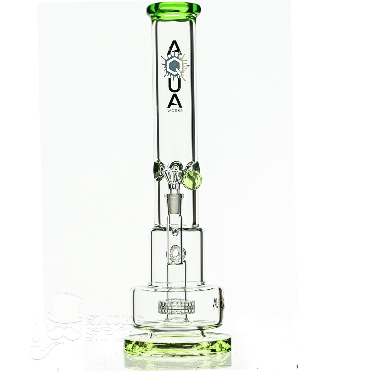 Aqua Glass 7mm 16 inch tube cylinder cake slime green - Smoke Spot Smoke Shop