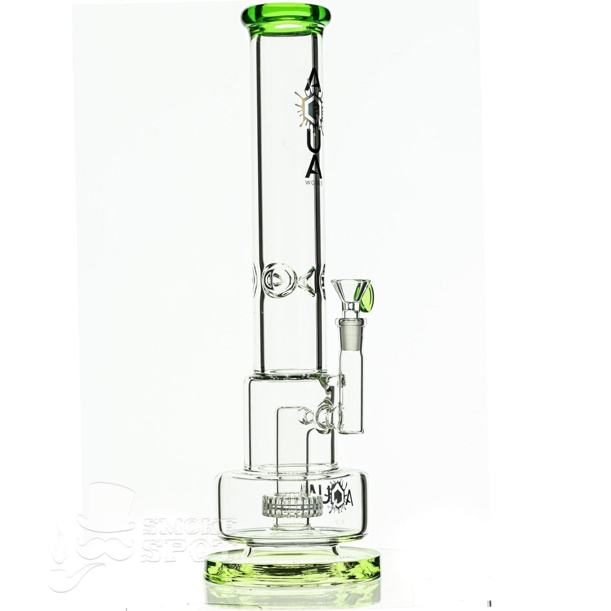 Aqua Glass 7mm 16 inch tube cylinder cake slime green - Smoke Spot Smoke Shop
