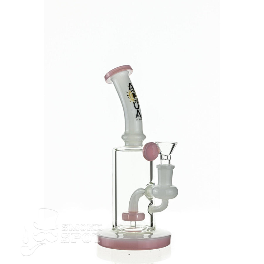 Aqua Glass Stemless Bubbler White Pink - Premium Waterpipe