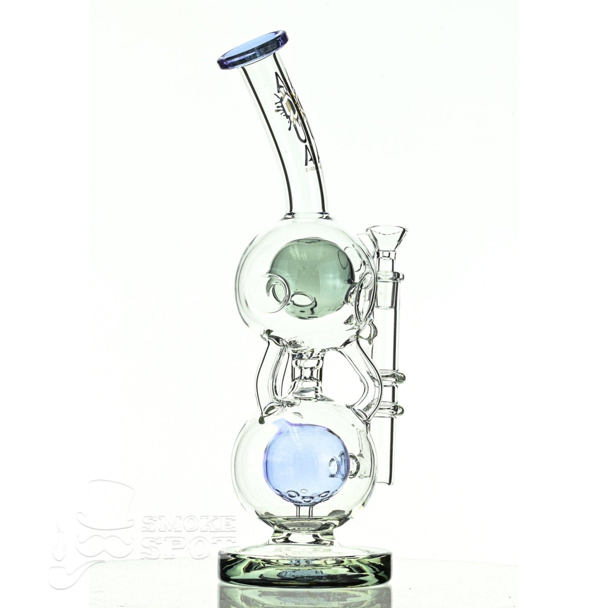 Aqua Glass stemless fab orb top baby blue smoke - Smoke Spot Smoke Shop