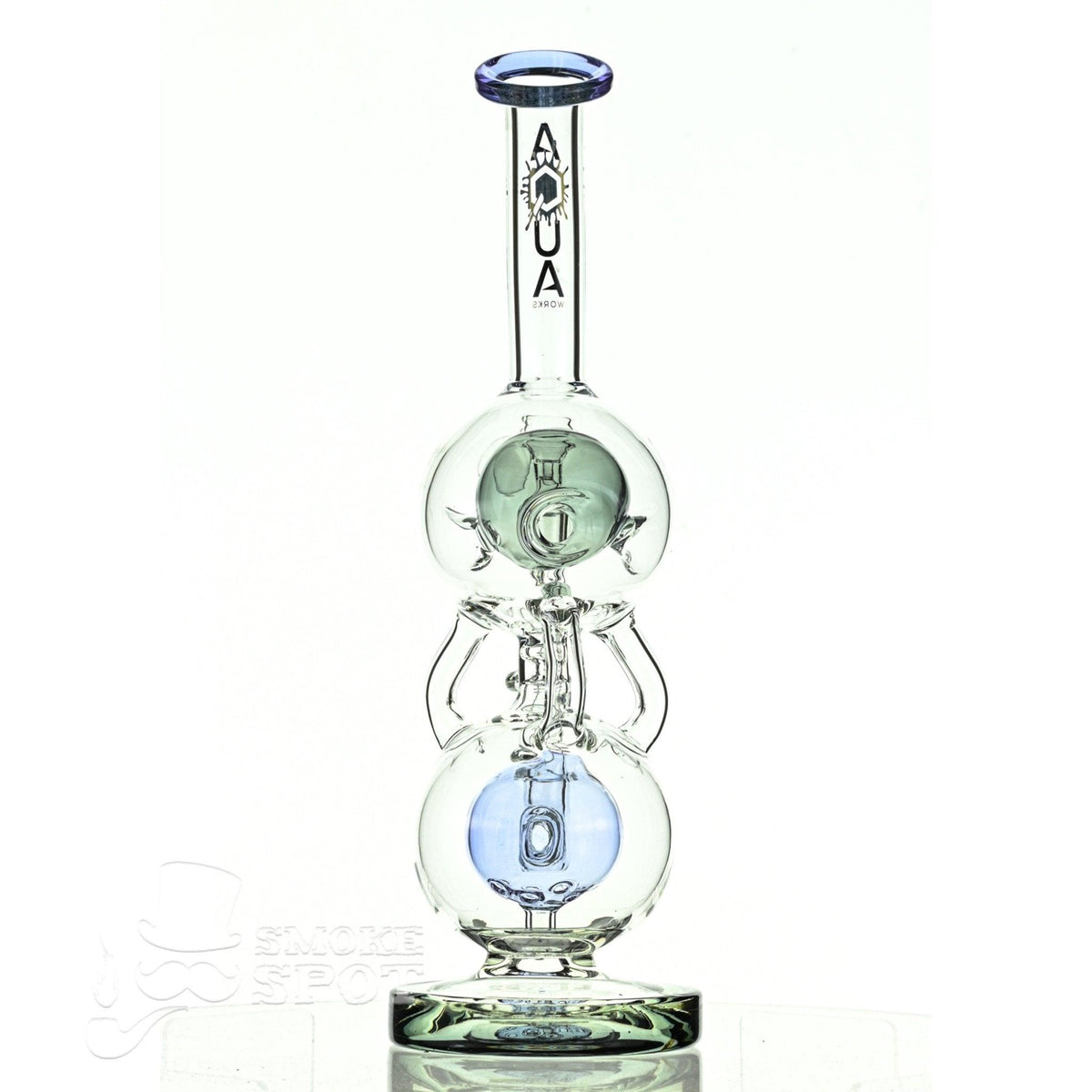 Aqua Glass stemless fab orb top baby blue smoke - Smoke Spot Smoke Shop