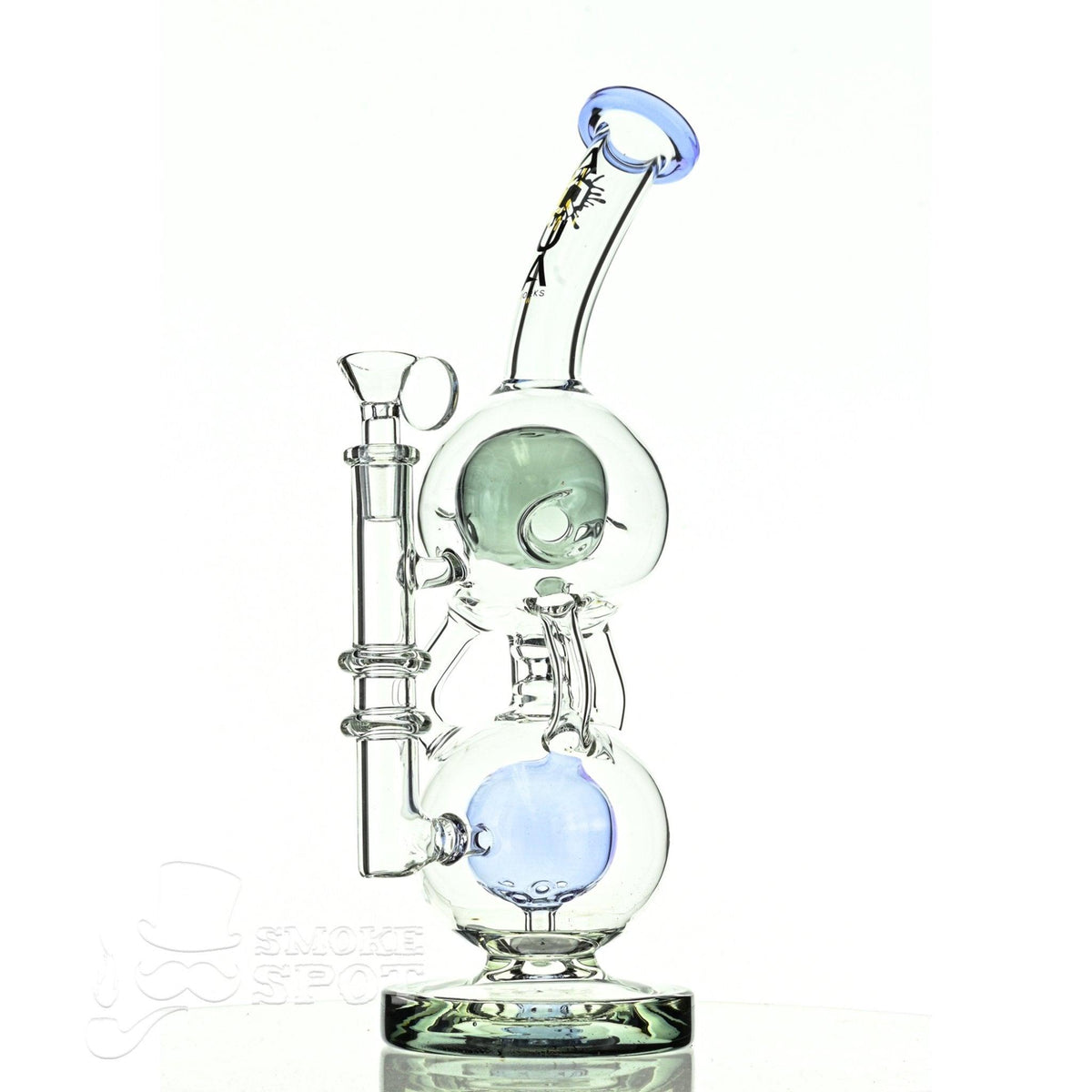 Aqua Glass stemless fab orb top baby blue smoke - Smoke Spot Smoke Shop
