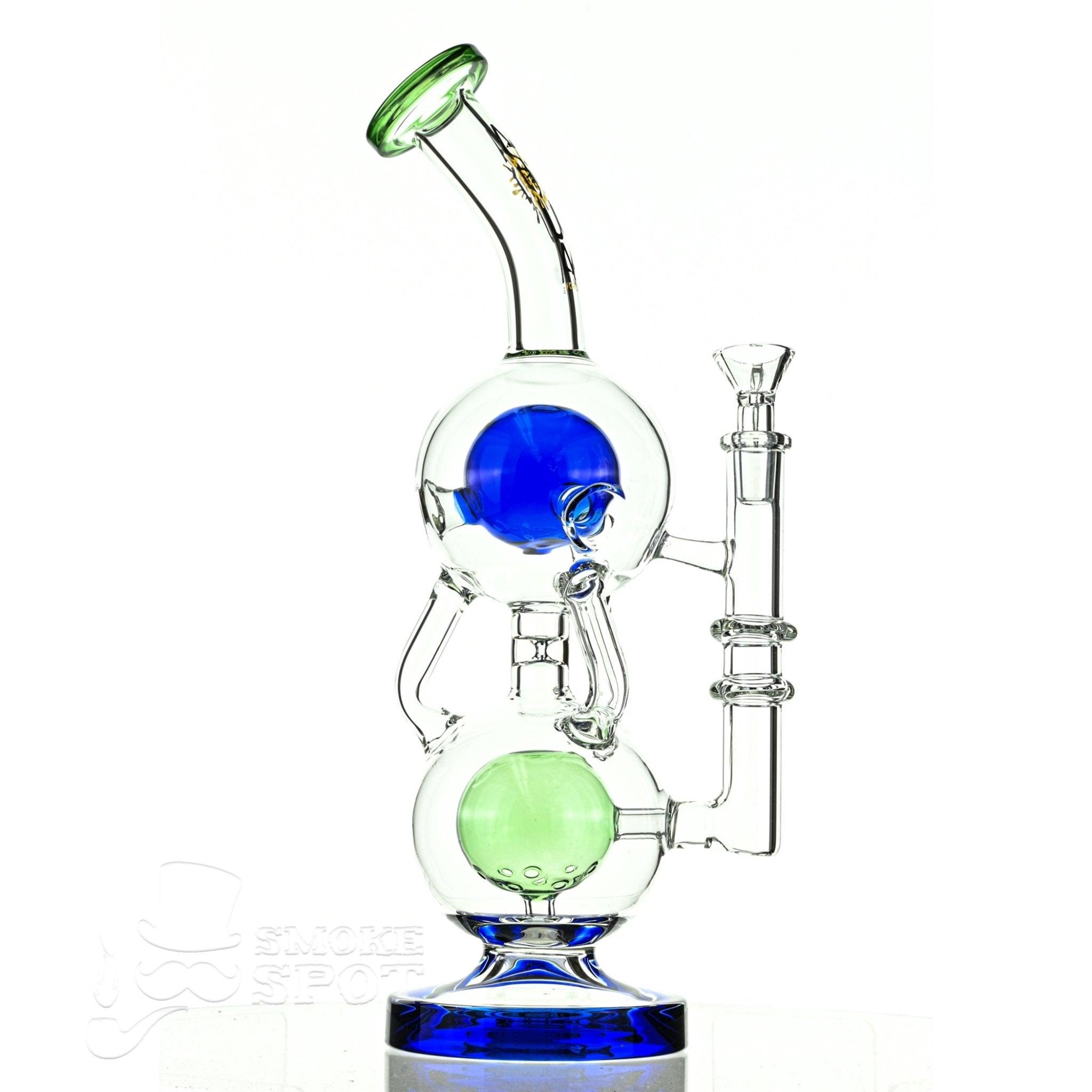Aqua Glass stemless fab orb top blue green - Smoke Spot Smoke Shop