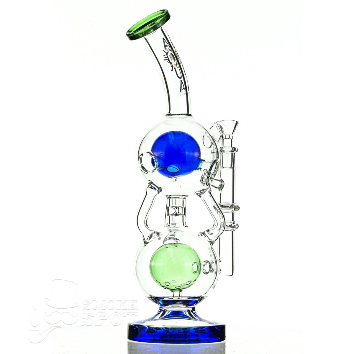 Aqua Glass stemless fab orb top blue green - Smoke Spot Smoke Shop