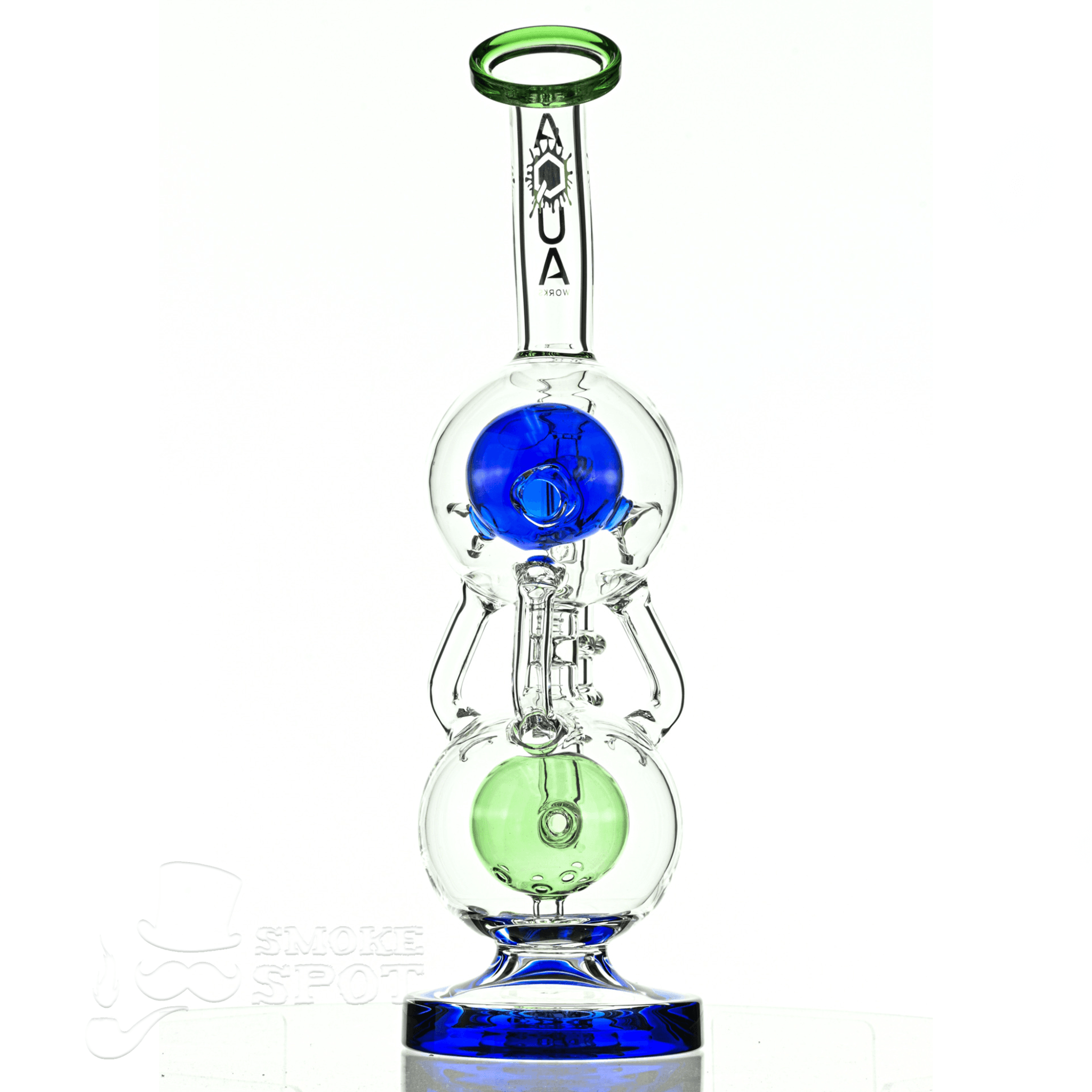 Aqua Glass stemless fab orb top blue green - Smoke Spot Smoke Shop