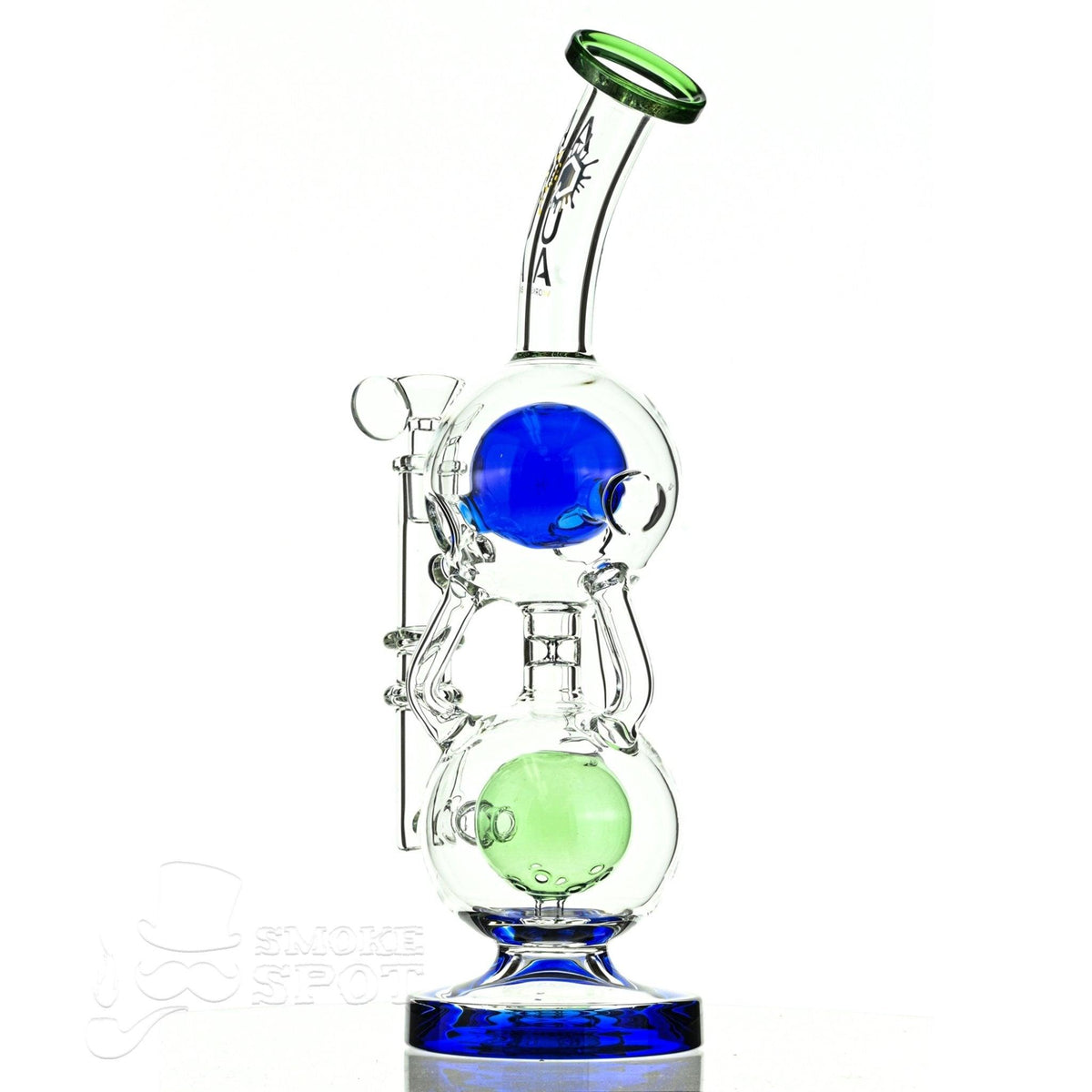 Aqua Glass stemless fab orb top blue green - Smoke Spot Smoke Shop