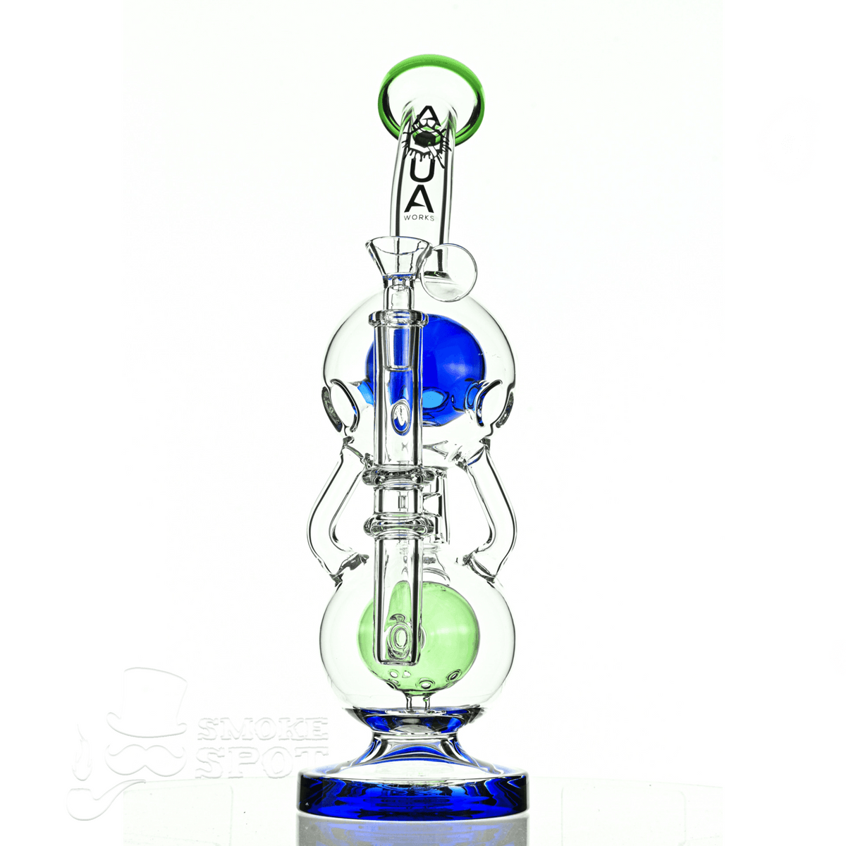 Aqua Glass stemless fab orb top blue green - Smoke Spot Smoke Shop