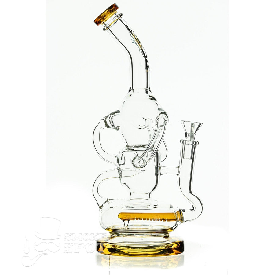 Aqua Glass water drop body recycling dual tube amber