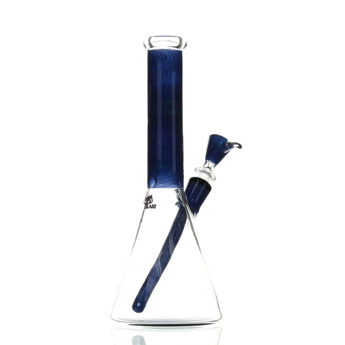 AUGY GLASS 12 INCH BEAKER BLUE DICHRO - Smoke Spot Smoke Shop