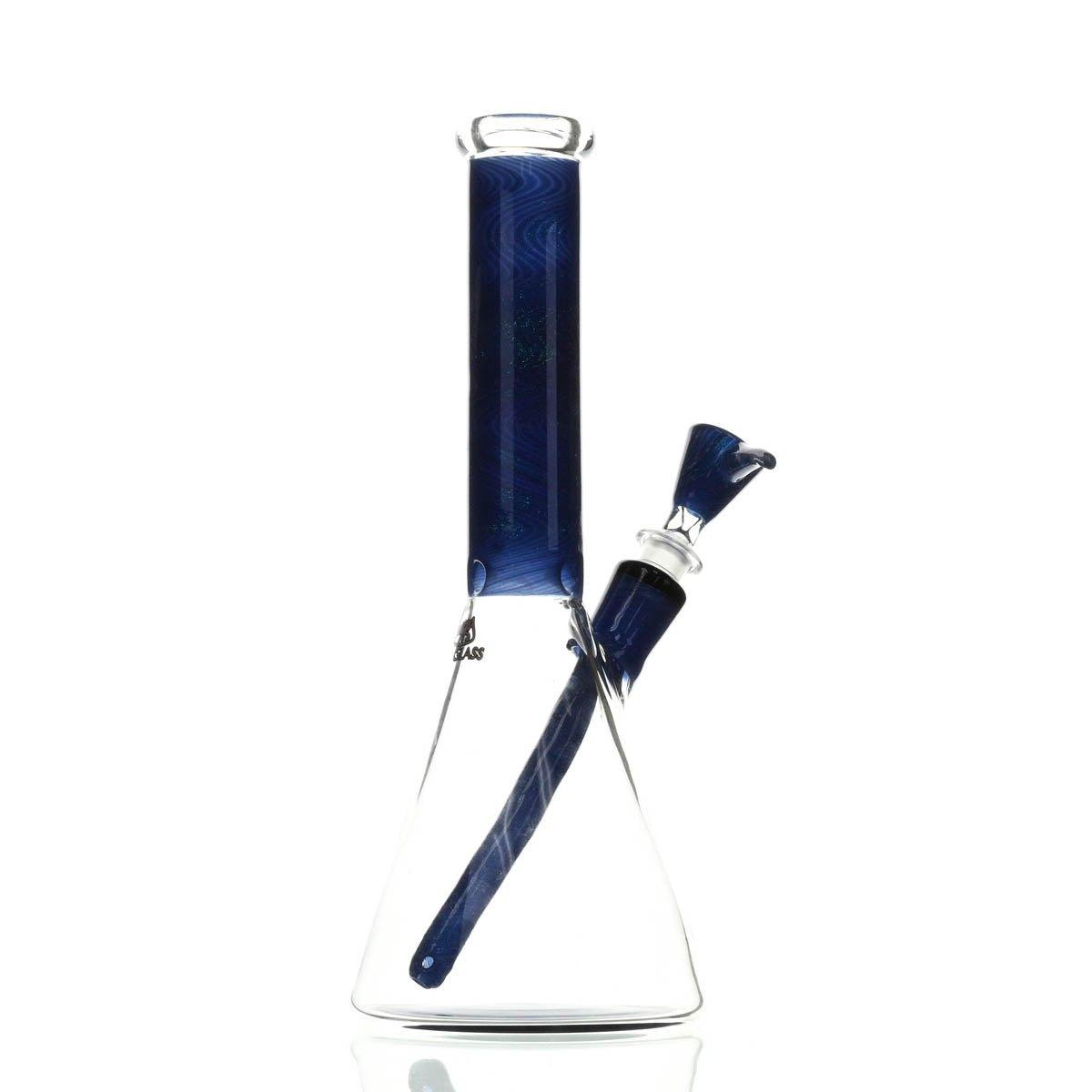 AUGY GLASS 12 INCH BEAKER BLUE DICHRO - Smoke Spot Smoke Shop