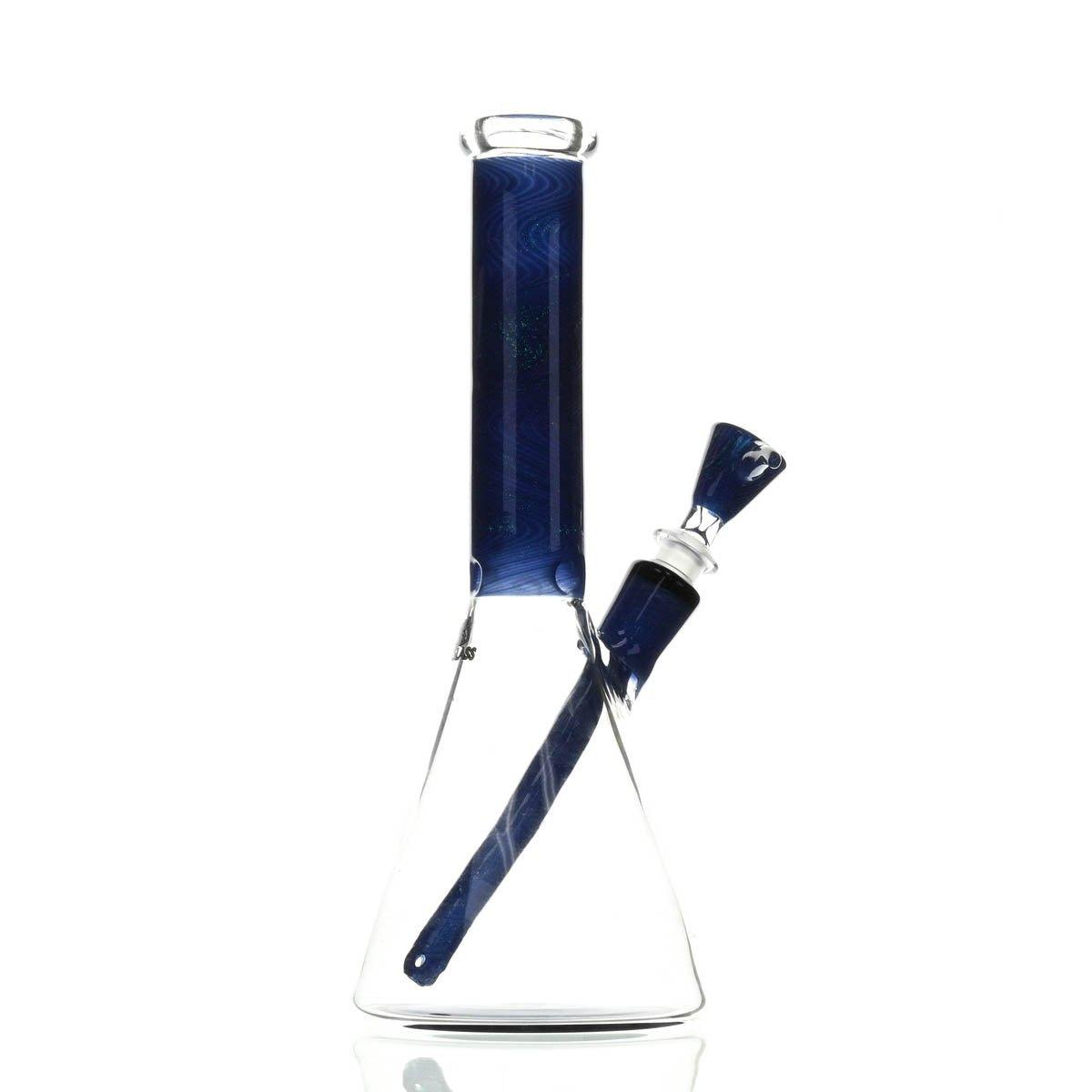 AUGY GLASS 12 INCH BEAKER BLUE DICHRO - Smoke Spot Smoke Shop