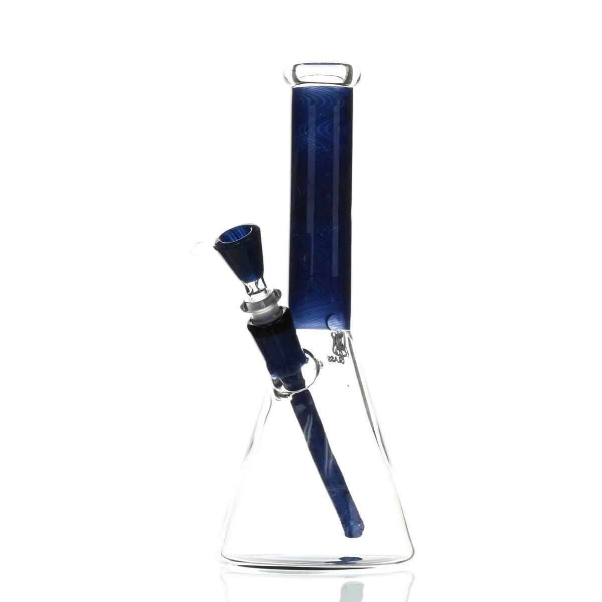 AUGY GLASS 12 INCH BEAKER BLUE DICHRO - Smoke Spot Smoke Shop