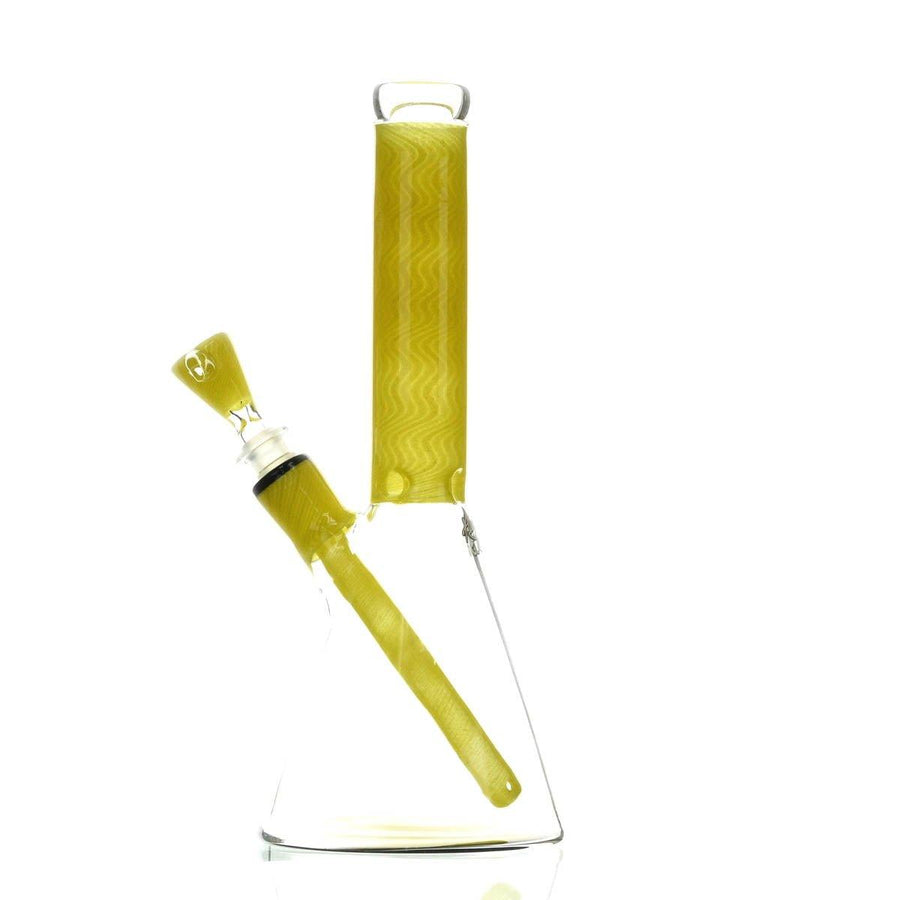 AUGY GLASS 12 Inch Beaker Yellow Dichro Waterpipe