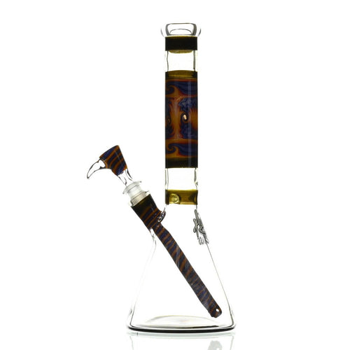 AUGY GLASS 13 INCH BEAKER WORKED BOR