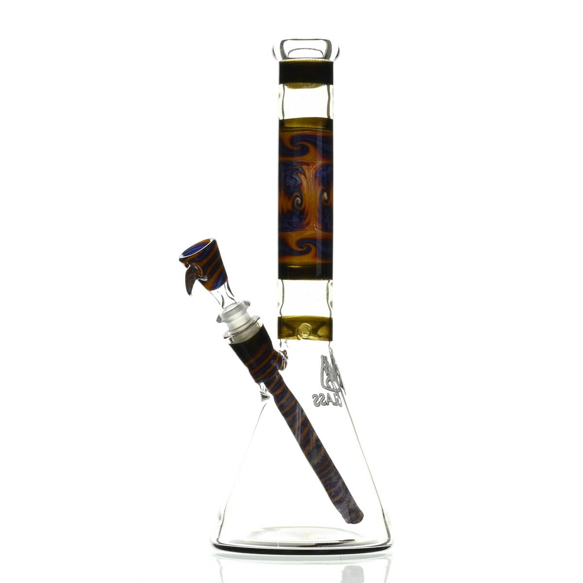 AUGY GLASS 13 INCH BEAKER WORKED BOR - Smoke Spot Smoke Shop