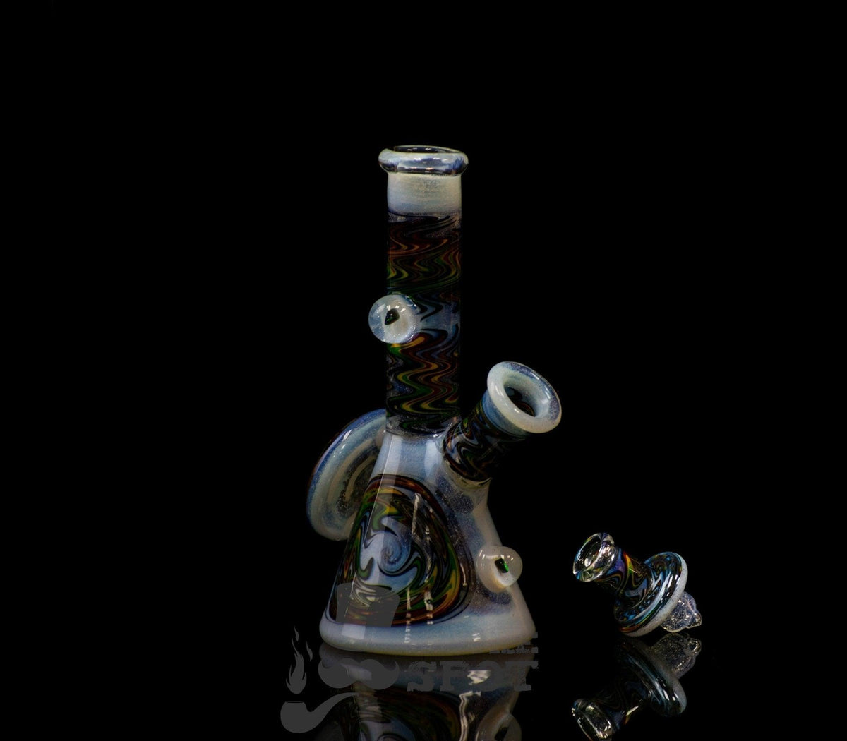 Augy Glass Mini Tube mismatch color waterpipe artistic close-up