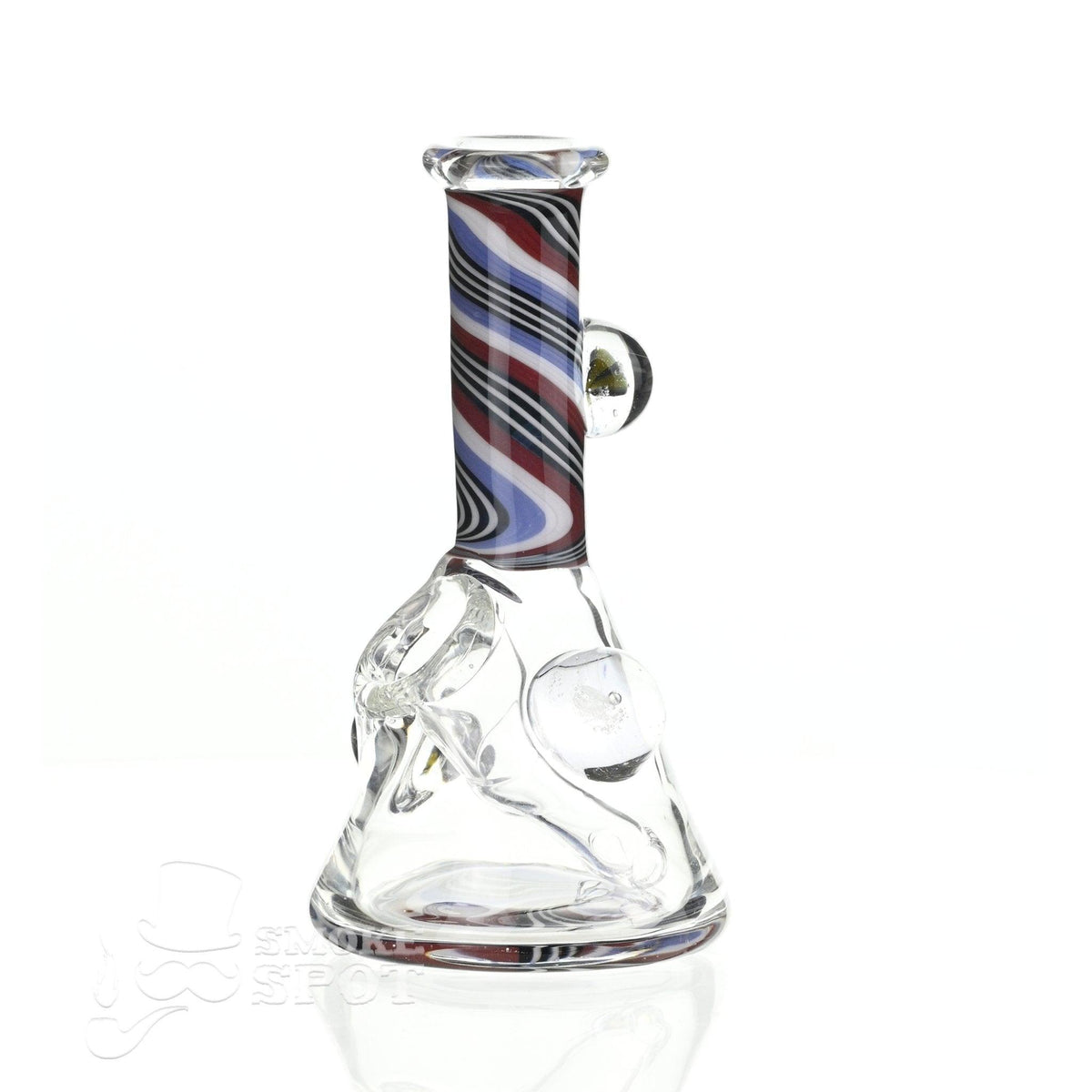 Augy Mini 4 Inch Tube Worked #109 by SSV - Compact glass waterpipe with 2-hole perc stem