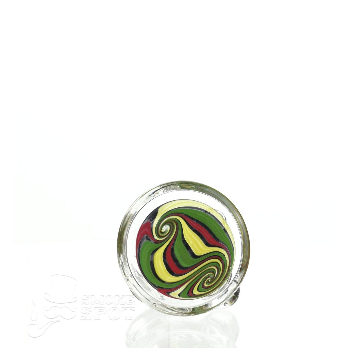 Side view of Augy Mini 4 Inch Tube Worked #119 with 2-hole perc stem