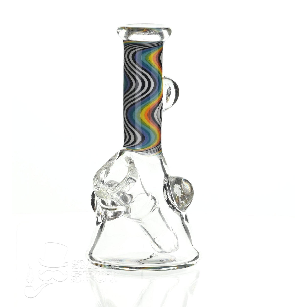 Augy Mini 4 Inch Tube Worked #121 glass waterpipe with 2 holes perc stem