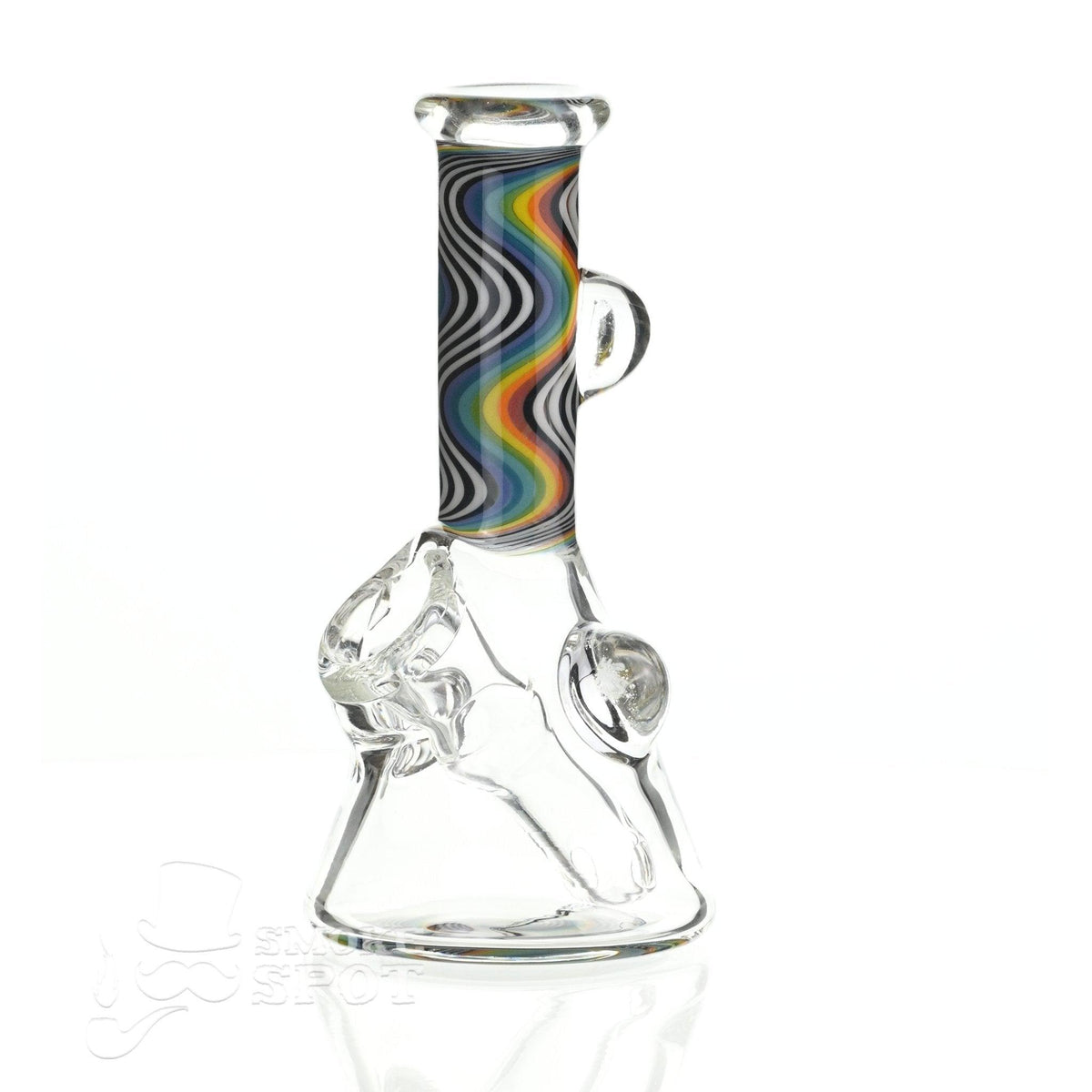 Close-up of 2 holes perc stem on Augy Mini 4 Inch Tube Worked #121