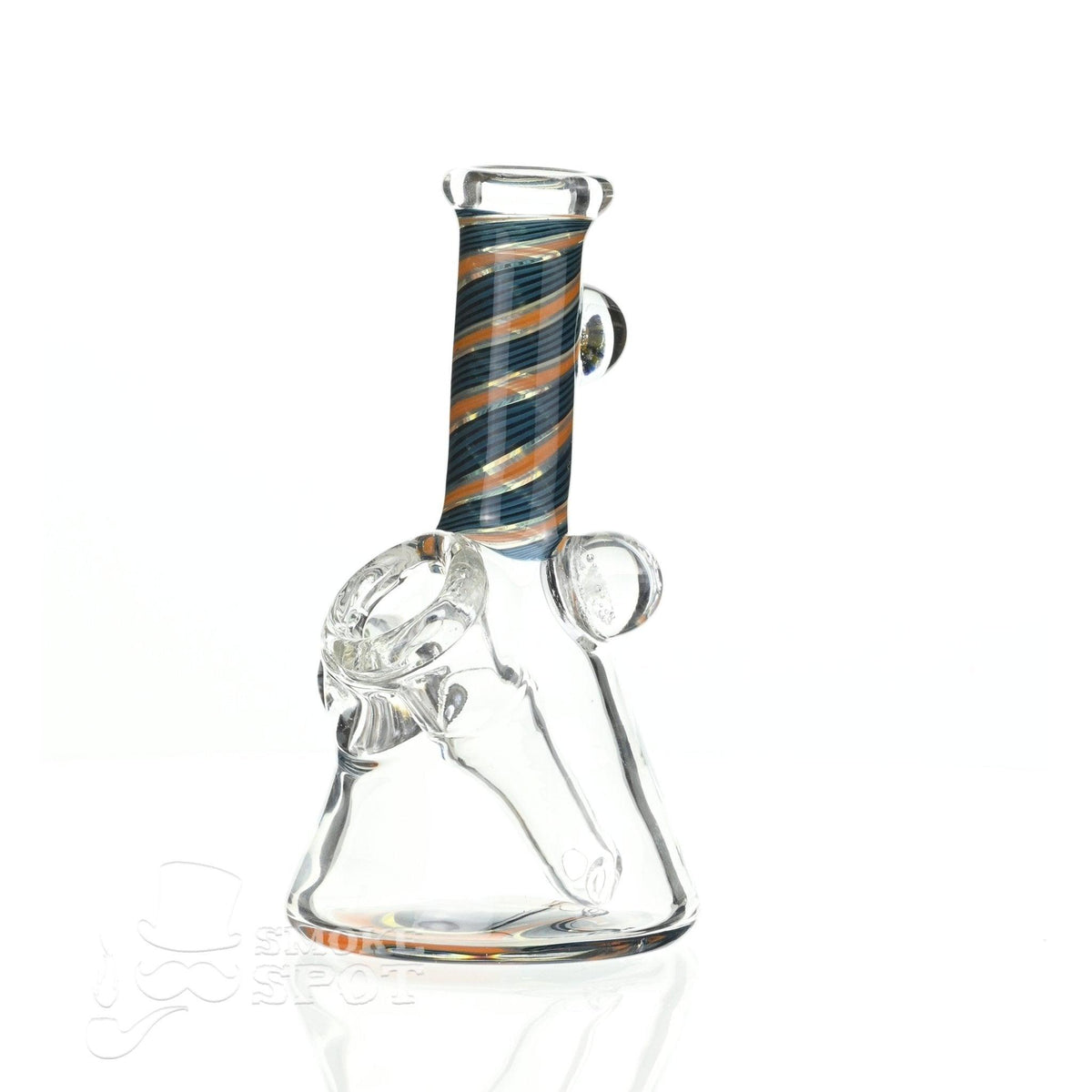 Augy Mini 4 Inch Tube Worked #131 premium handcrafted glass waterpipe with 2-hole perc stem