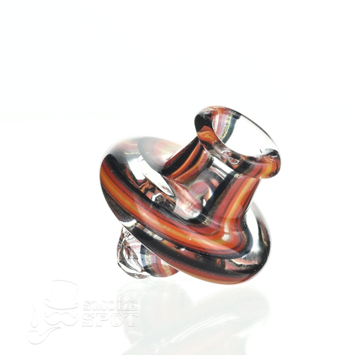 Side view of Augy Spinner Cap Fully Worked #18 glass carb cap
