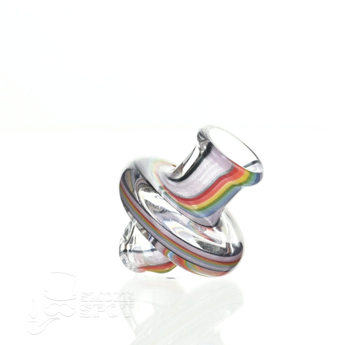 Side view of Augy Spinner Cap Fully Worked #25 glass carb cap
