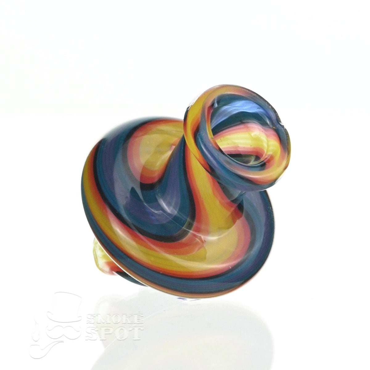 Side view of Augy Spinner Cap Fully Worked #3 glass carb cap by SSV