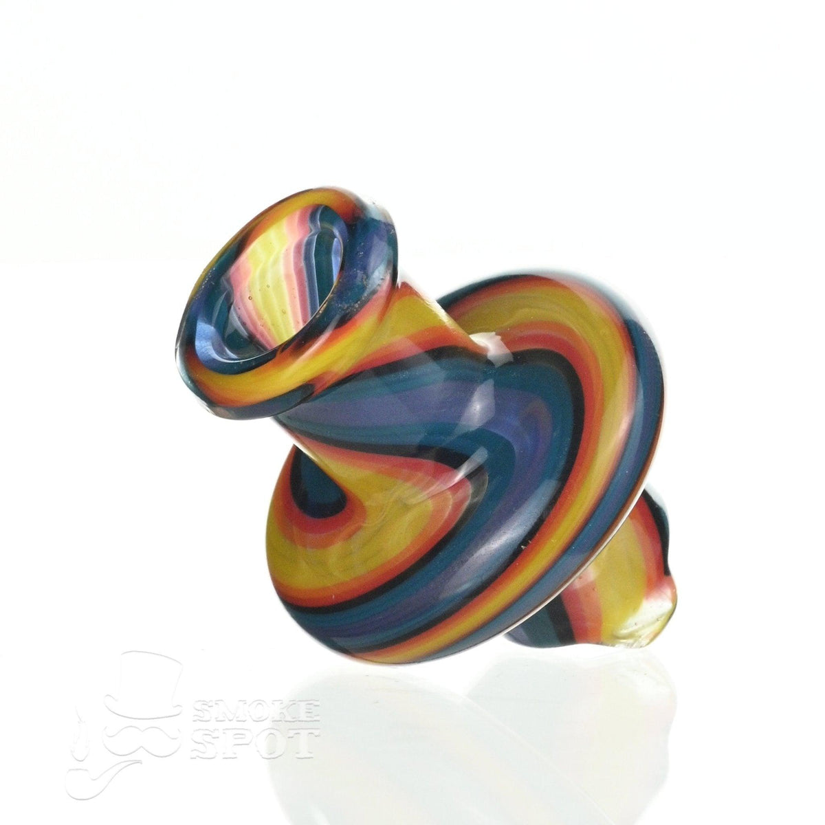 Close-up of Augy Spinner Cap Fully Worked #3 glass carb cap design