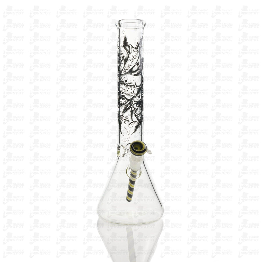 Conviction Glass 14 inch Black purple worked Beaker