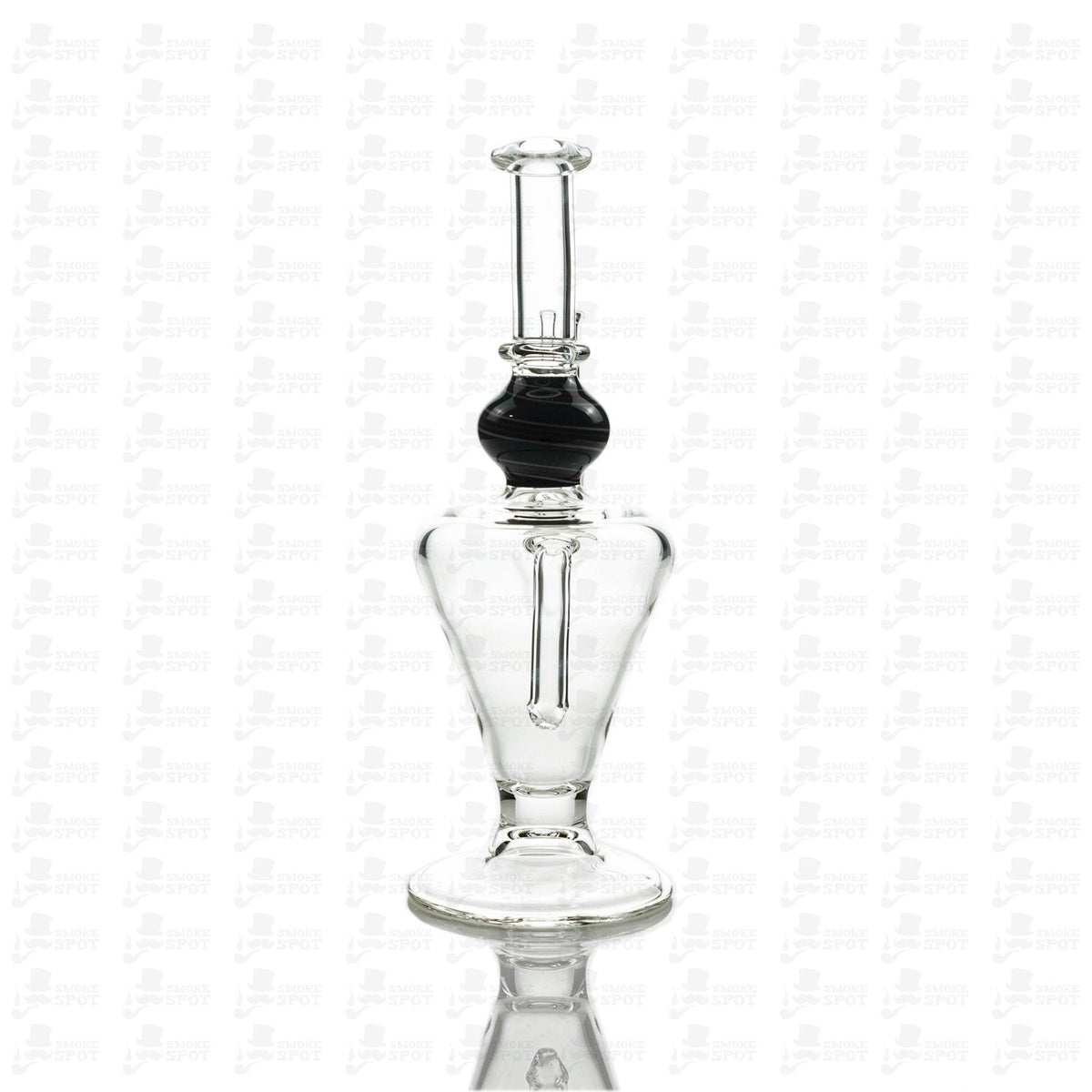 Conviction Glass Black Red White Mini Hourglass Waterpipe front view