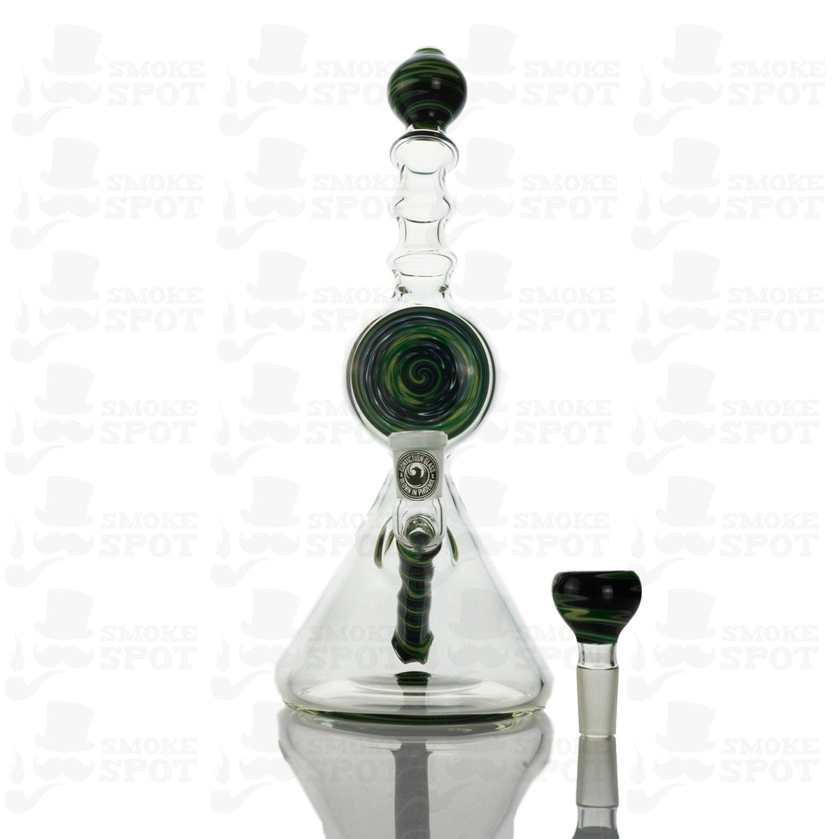 Side view of Conviction Glass Lollie Beaker Worked Waterpipe