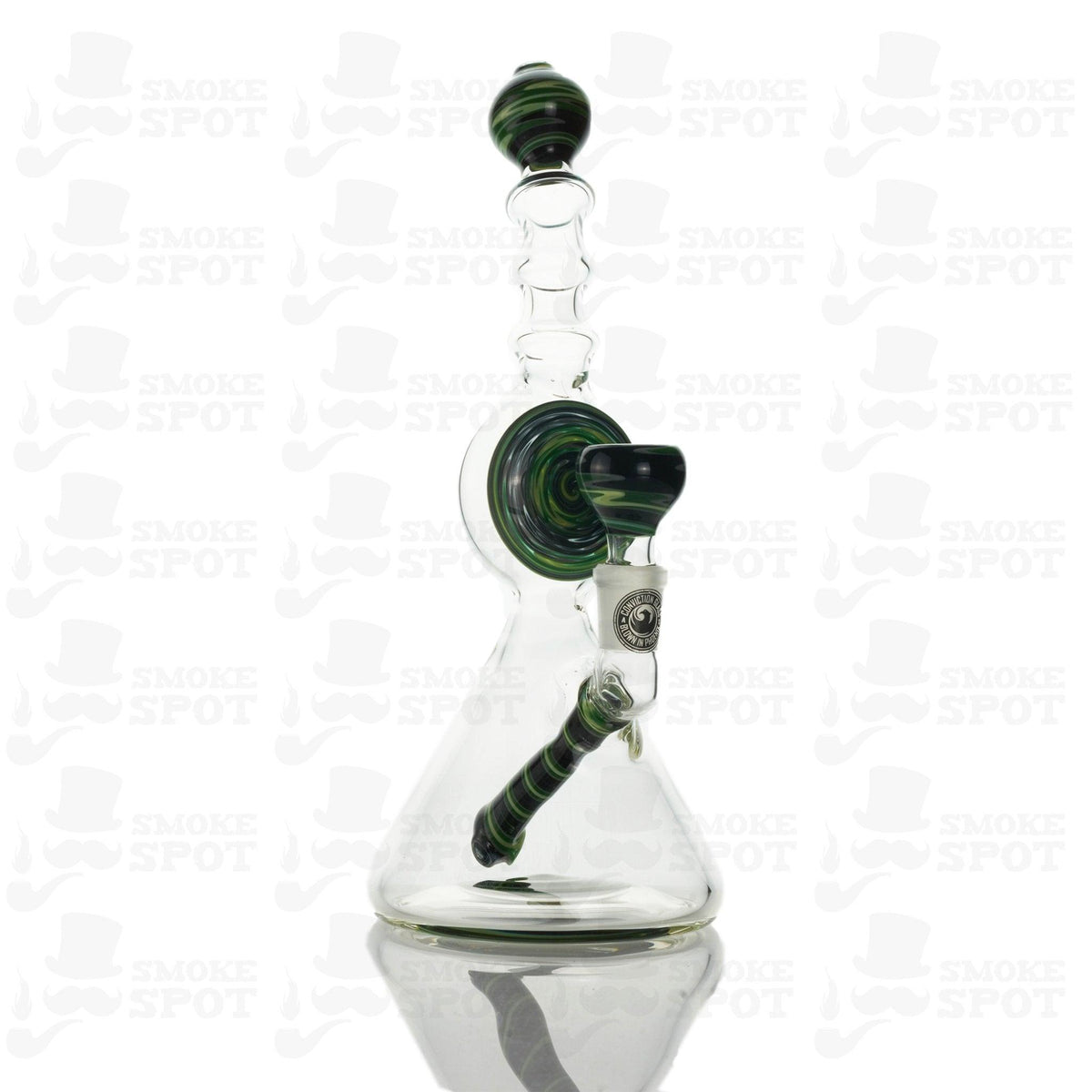 Close-up of steamless downstem on Conviction Glass Lollie Beaker
