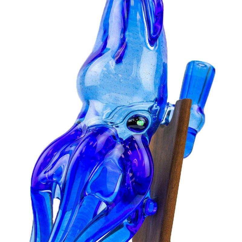 Glassical Creations Waterpipe Deep Sea, Light Blue Cobalt Squid by Glassical Creations
