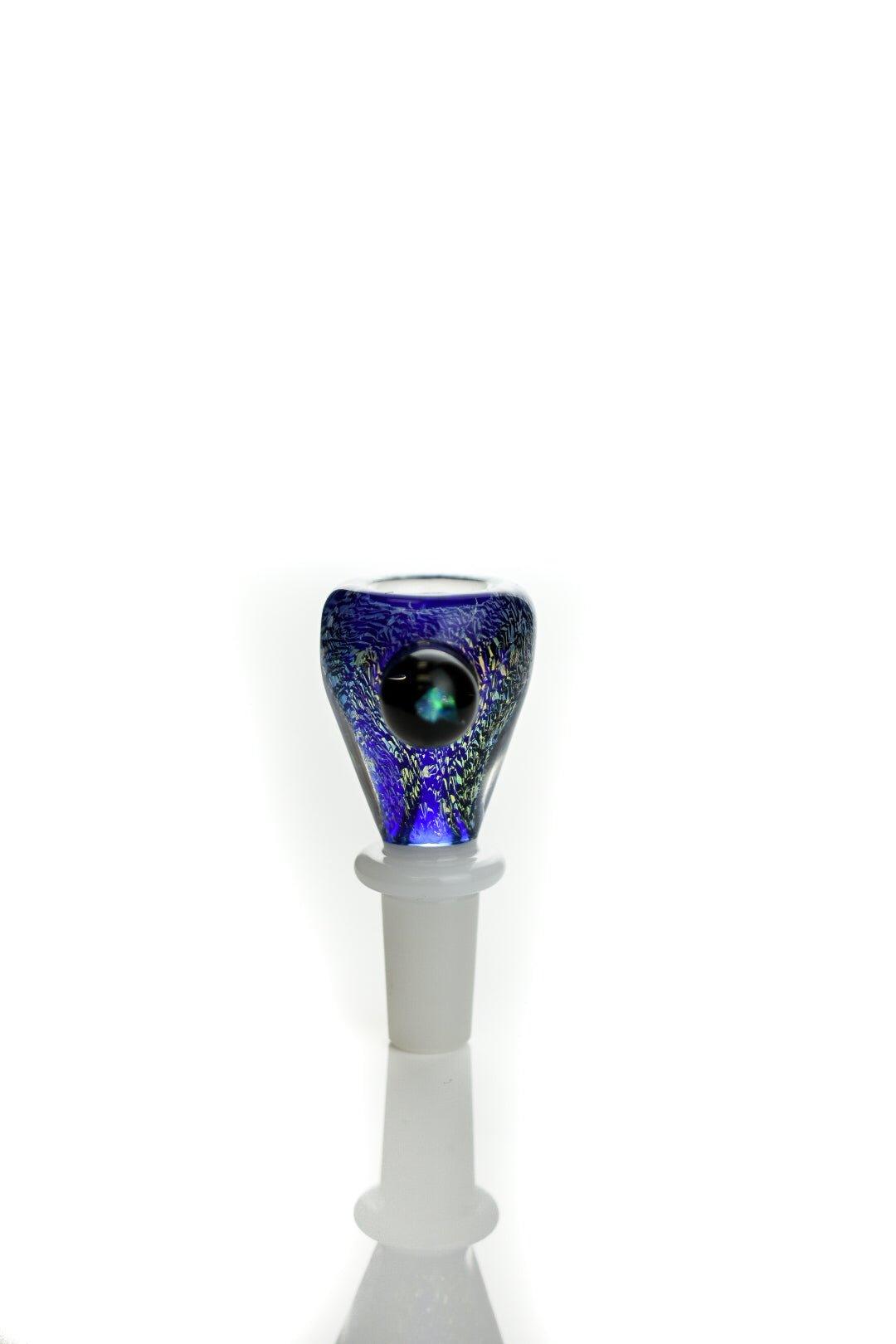 Joe Madigan Glass Accessories White Joint Dichro With Opal Dry Herb Slide Made By Joe Madigan