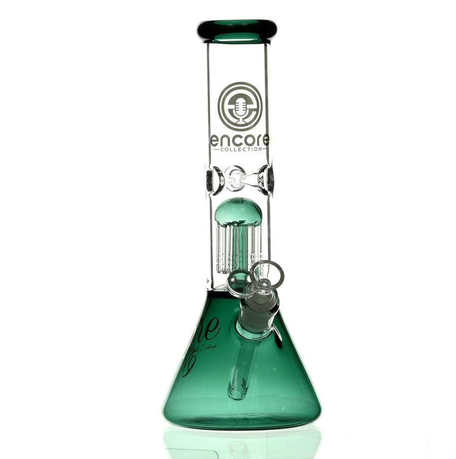 ENCORE 12" BEAKER W/TREE PERC DARK GREEN