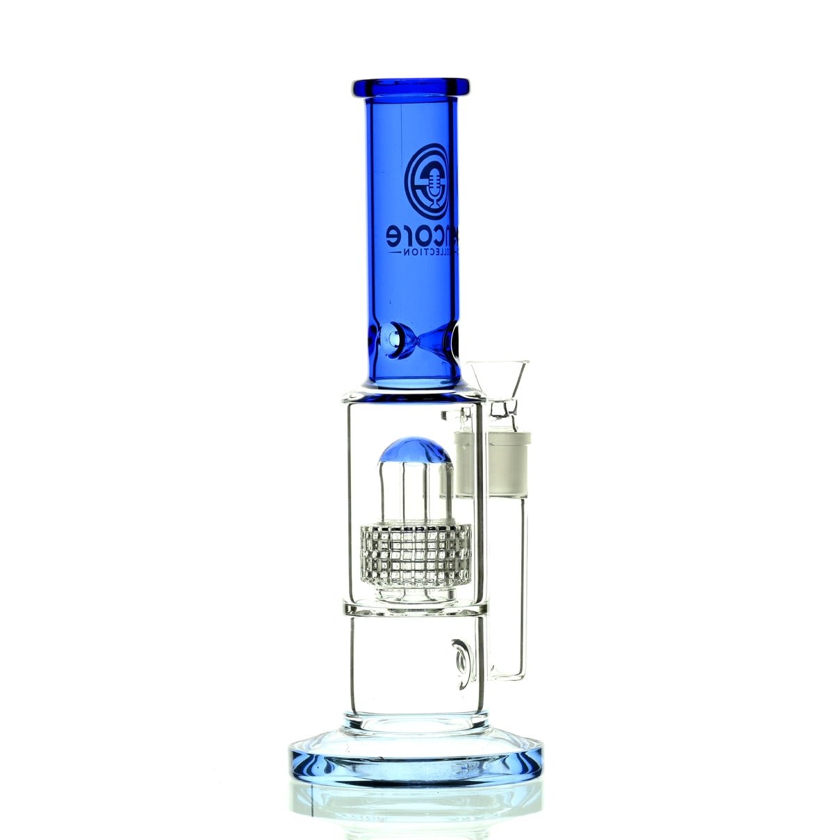 ENCORE 12 inch Metrix Showerhead Perc Blue waterpipe in blue color