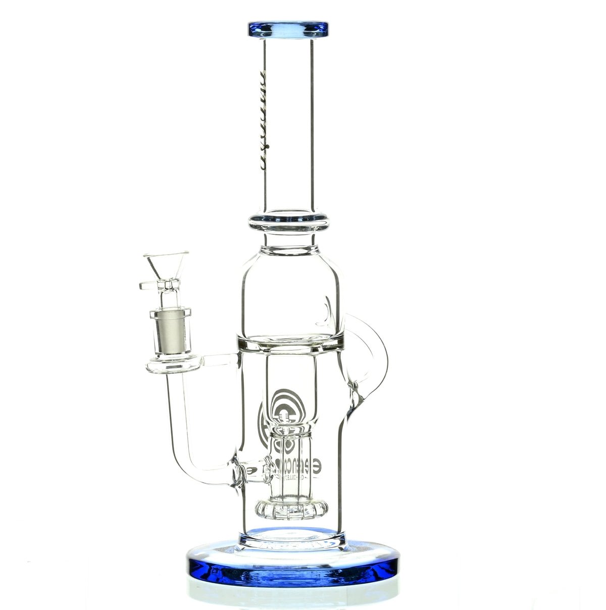 Close-up of showerhead percolator on Encore 12 inch Recycler Blue