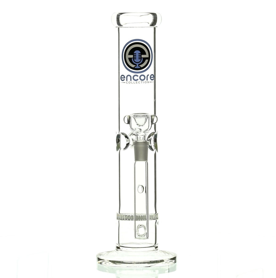 ENCORE 12" Straight Tube with Honeycomb Perc & Blue Logo